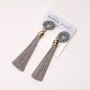 Tassel Earrings 'Chrysanthemums' Gray, 9 cm long