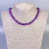 Sugilite Necklace with Faceted Beads, 8mm Diameter, 45 cm Length, with Clasp