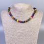 Necklace of Tiger's Eye, Cat's Eye, and Bull's Eye – Smooth beads, 8 mm diameter, 45 cm length, with clasp