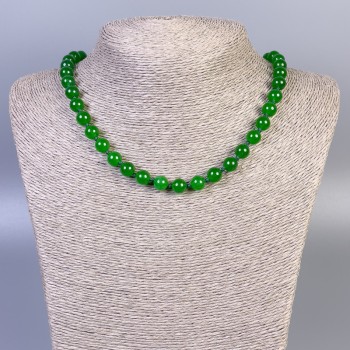 Chrysoprase Necklace with Smooth Beads, 8 mm Diameter, 45 cm Length ± with Clasp