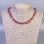 Strawberry Quartz Necklace, Faceted Beads, diameter 9-12×9-11 mm, length 50 cm +/- with clasp