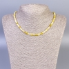 Yellow agate necklace with faceted cube beads, 4x4 mm, length 45 cm, with clasp