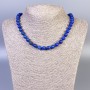 Azurite imitation necklace — smooth beads, 8 mm diameter, length 45 cm ± with clasp