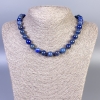 Lazurite Necklace with Smooth Beads, 10mm Diameter, 45cm Length, with Clasp