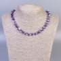 Amethyst Necklace with Smooth Beads, 8mm Diameter, 50cm Length ± with Clasp