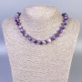 Amethyst Necklace, smooth bead, 10 mm diameter ±, 50 cm length ±, with clasp