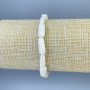 Bracelet of natural mother-of-pearl, faceted 14x5 mm beads, length 18 mm, stretch