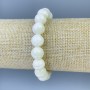 Bracelet with Mother-of-Pearl, smooth beads, 10 mm diameter, 18 mm length, elastic