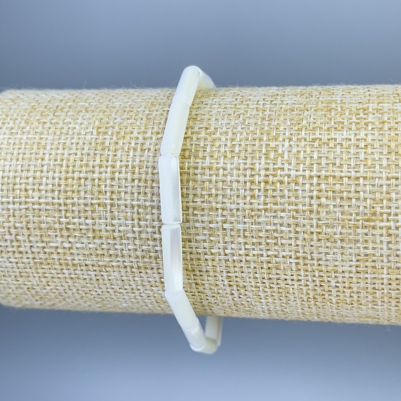 Pearl Cylindrical Bracelet, 13x4 mm diameter, 18 mm length, stretch