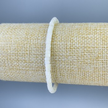 Mother-of-Pearl Rondelle Bracelet, Diameter 4x2 mm, Length 18 mm, Stretch