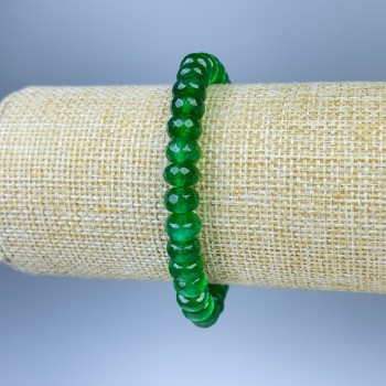 Chrysoprase bracelet with faceted rondelles, diameter 8×5 mm, length 18 cm, stretchable