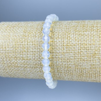 Moonstone bracelet, faceted bead, diameter 6 mm ±, length 18 cm ±, stretch
