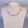 Strawberry Quartz Faceted Bead Necklace, 10×7 mm diameter, 45 cm long, with clasp