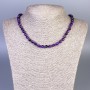 Purple Cat's Eye Necklace, Smooth Beads, 6 mm Diameter, 50 cm Length, with Clasp