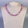 Rubellite Tourmaline Necklace with Smooth Beads, 8 mm Diameter ±, 50 cm Length ±, with Clasp