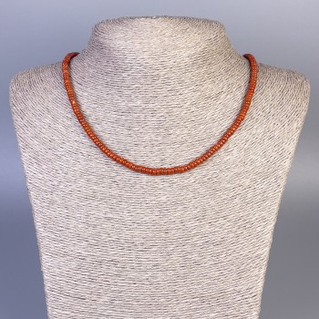Red Jasper Rondelle Necklace, 4×2 mm rondelle beads, length 45 cm ± with clasp