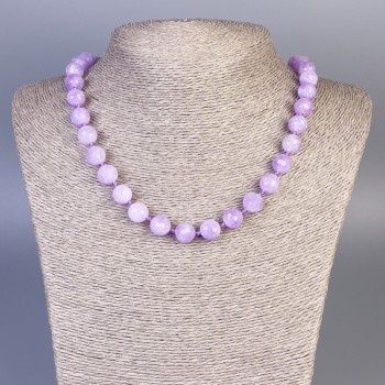 Faceted Amethyst Necklace, 10 mm bead diameter, 50 cm length, with clasp