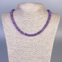 Amethyst Rondelle Necklace, 6x2 mm diameter, 50 cm long with clasp