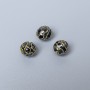 Cloisonné Bead Findings, Black Enamel, 8 mm diameter, bore 1.5 mm, gold-tone metal, 1 piece
