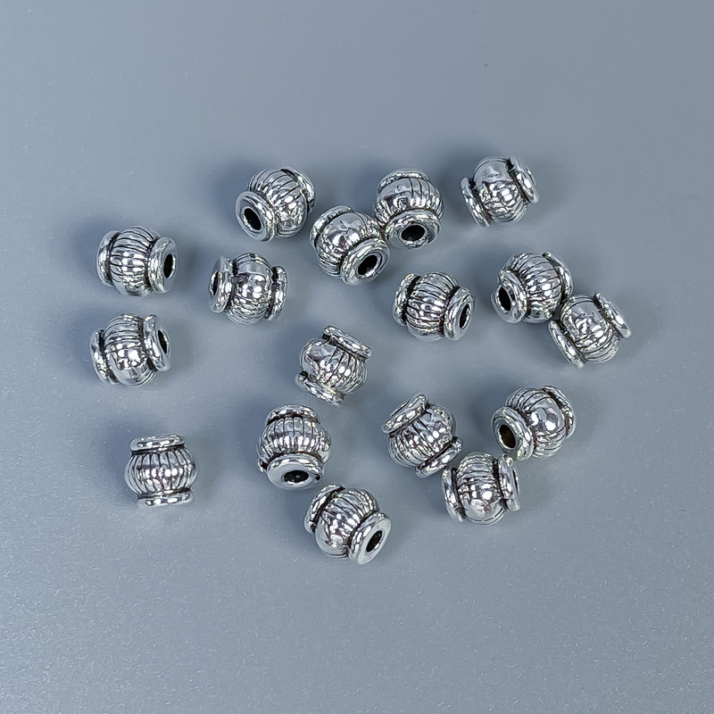 Bead Insert Findings, Silver Metal Color, 5×5 mm Diameter with Approx. 1.8 mm Hole, Packaging 40 pcs