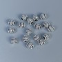 Bead Insert Findings, Silver Metal Color, 5×5 mm Diameter with Approx. 1.8 mm Hole, Packaging 40 pcs