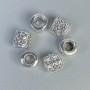Bead Insert Fittings, Silver-Tone, 8×8 mm, hole diameter 4.8 mm, packaging 10 pcs