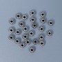 Bead-insert fittings, silver-tone, 5×3 mm, hole diameter about 1.8 mm, packaging 20 g (~80 pcs)