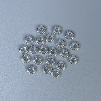 Bead insert, silver metal color, diameter 6x2.5 mm, hole diameter 2.5 mm, packaging 20 g (~80 pcs)