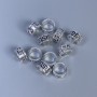 Bead insert, silver-colored metal, 8×4 mm with a hole about 6 mm, packaging 20 g (~45 pcs)