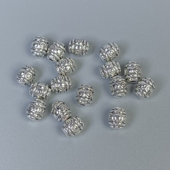 Bead Insert Findings, Silver Color, 6×7 mm, Hole Diameter approx. 1 mm, Packaging 20 g (~26 pcs)