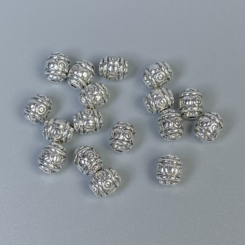Bead Insert Findings, Silver Color, 6×7 mm, Hole Diameter approx. 1 mm, Packaging 20 g (~26 pcs)