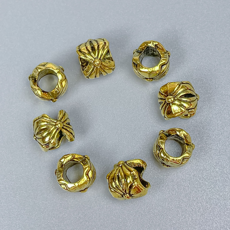 Gold-colored bead insert hardware, 7×7 mm diameter ± hole, 4 mm diameter ± packaging 18 pcs