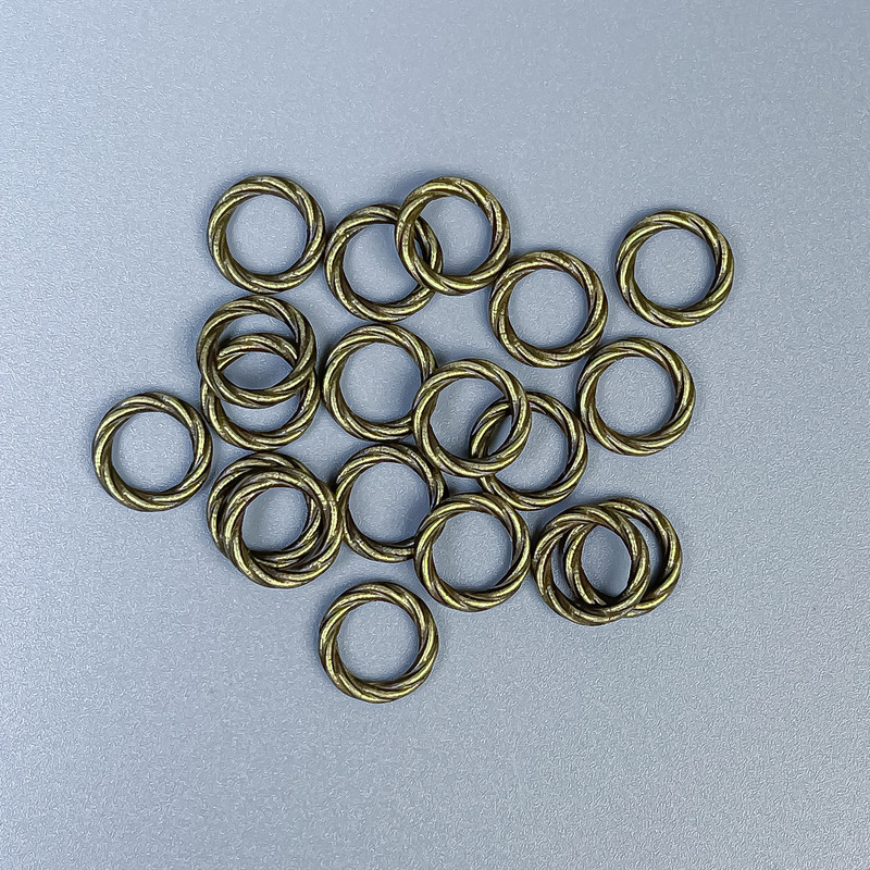 Bronze-colored bead insert for jewelry, diameter 9x1.5 mm, hole diameter ~6 mm, packaging 66 pcs