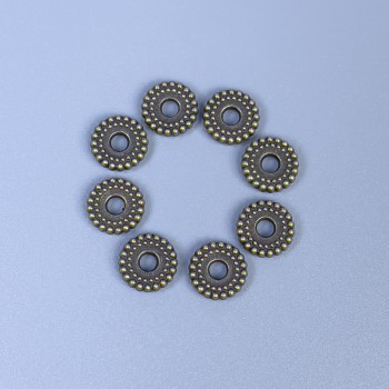 Bronze-colored bead-insert finding, 7.5×2 mm, with a 2.5 mm hole, packaging 20 g (~50 pcs)