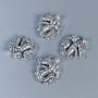 Dragon pendant finding, silver metal color, size 21×17×7 mm ± hole diameter 1.2 mm ± packaging 4 pcs