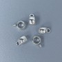 Silver bail findings, size 9×6×4 mm, hole diameters 3.8 mm and 1.5 mm, packaging 40 pcs