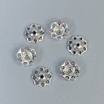 Bead cap findings, silver-colored metal, 8×1 mm, with 0.9 mm opening, packaging 54 pcs
