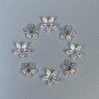 Bead cap findings, silver metal color, 8x1 mm with hole, diameter 1.8 mm, packaging 20 g (~100 pcs)