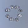 Bead cap findings, silver-colored metal, diameter 6x0.8 mm, hole diameter ~1 mm, packaging 20 g (~160 pcs)