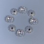 Bead cap findings in silver metal color, 7×1 mm diameter, hole diameter ≈ 1.5 mm, packaging 20 g (≈ 65 pcs)