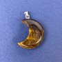 Moon Pendant Tiger's Eye Natural Stone 25×20×9×32mm+