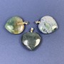 Pendant 'Heart' Moss Agate Natural Stone 25x25x8x30 mm+