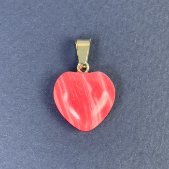 Heart Pendant Natural Rhodochrosite 16x16x6x25mm+