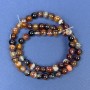 Eye Agate Beads on Thread, Smooth Round Bead, 6mm Diameter, 37cm Length