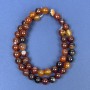 Eye Agate Beads on Thread, Smooth Round Beads, 8 mm diameter ±, Length 39 cm ±