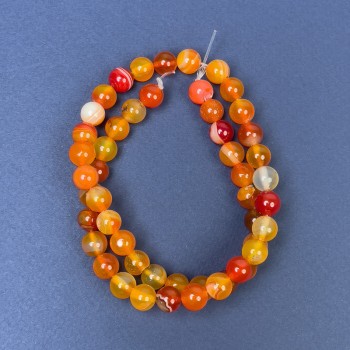 Eye Agate Beads on Thread, Smooth 8mm Beads, 39cm Length