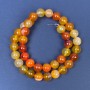 Eye agate beads on fishing line, smooth round beads, diameter 10mm +-, length 38cm +