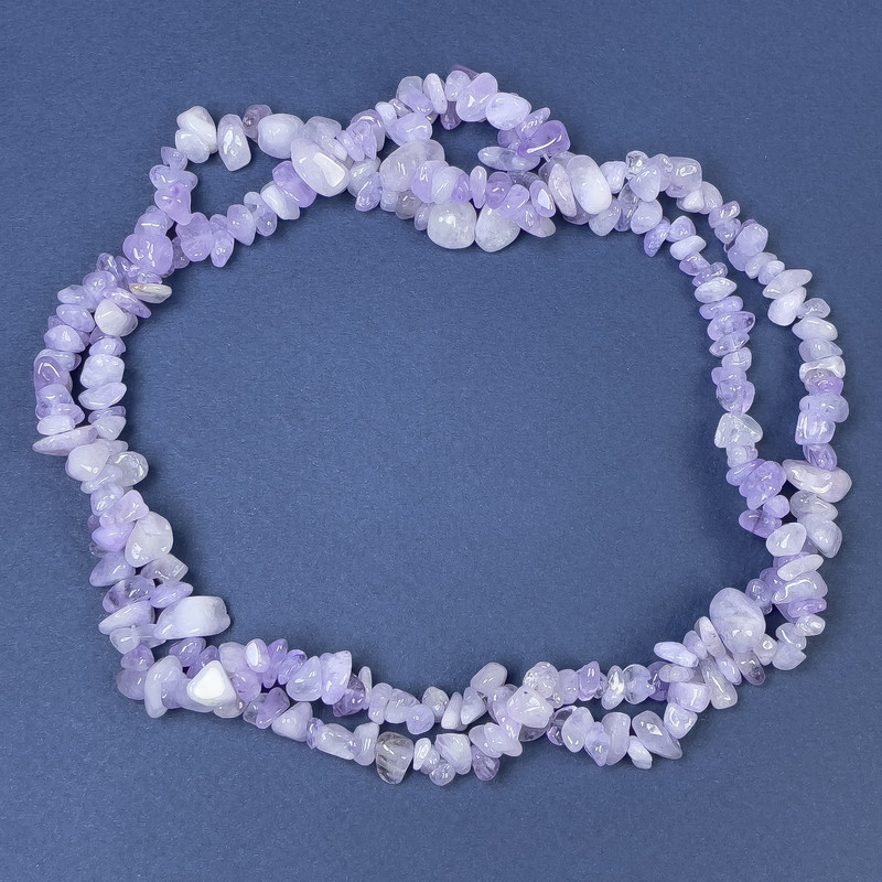 Amethyst Beads on Bead Thread, Chip Form, 8x2-4 mm, 80 cm Length +