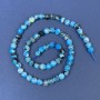 Agate beads on thread, faceted round beads, diameter 6mm+-, length 36cm +