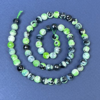 Agate Beads on Thread, Faceted Beads, 6mm Diameter ±, Length 37cm ±